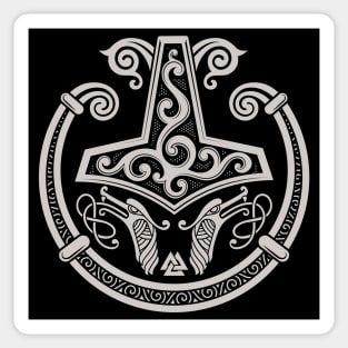 Thors Hammer Mjolnir Norse Pagan Viking Torc Grey Sticker